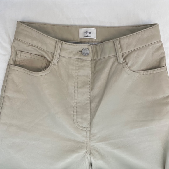 Wilfred High Waist Skinny Beige Pleather Pants 26x30 Women’s Size 2 - Picture 12 of 16